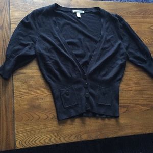 Kenneth Cole Black Button Cardigan 3/4 Length